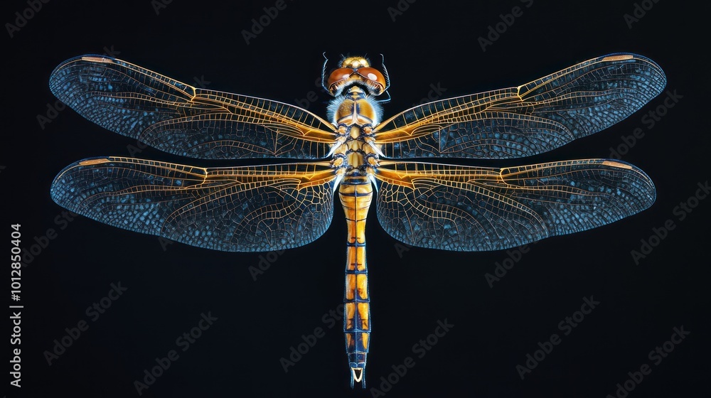 Dragonfly with Detailed Wings