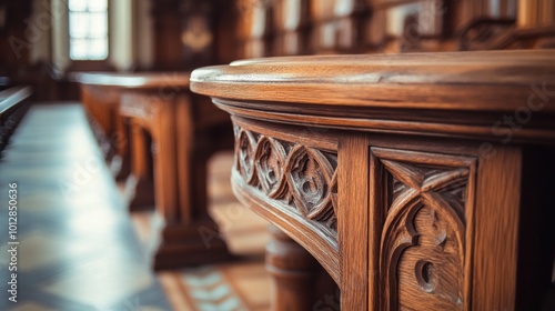 Ornate Wooden Table in Interior