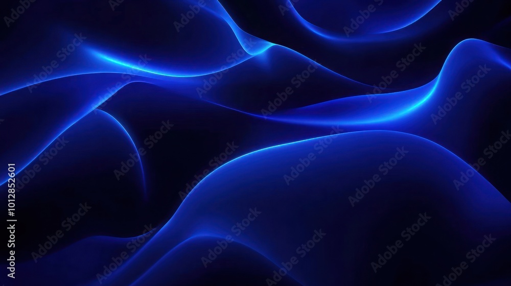 Obraz premium Abstract Blue Glowing Waves