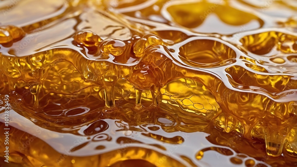 Close-up of honey dripping on a glass Close-up of honey dripping on a glass