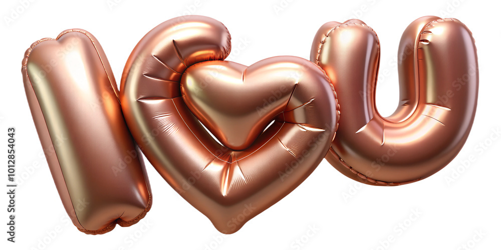 text letter I ❤ Y in front like light rose gold balloon text letter I ❤ Y in front like light rose gold balloon