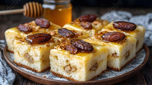 Honey Date Cake with Walnuts