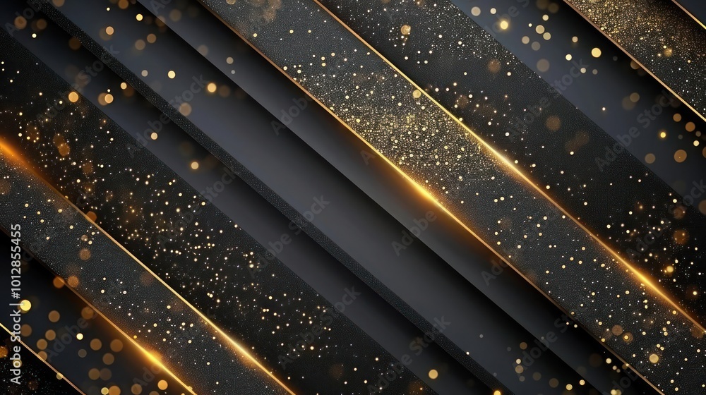 a dark background with gold stars and lines a dark background with gold stars and lines