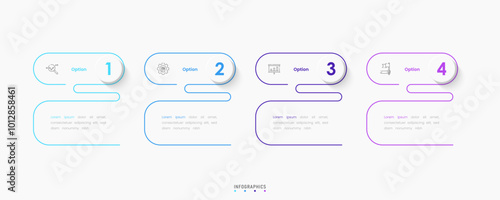 Vector Infographic label design template with icons and 4 options or steps. Can be used for process diagram, presentations, workflow layout, banner, flow chart, info graph.