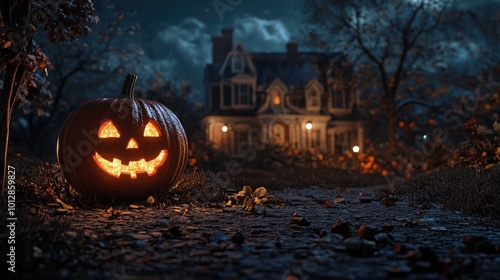 Wallpaper Mural halloween pumpkin in the night Torontodigital.ca