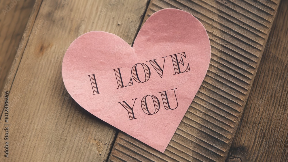 Close-up of pink heart-shaped note with Close-up of pink heart-shaped note with