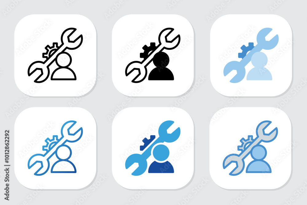 Skills icons with various design styles Skills icons with various design styles