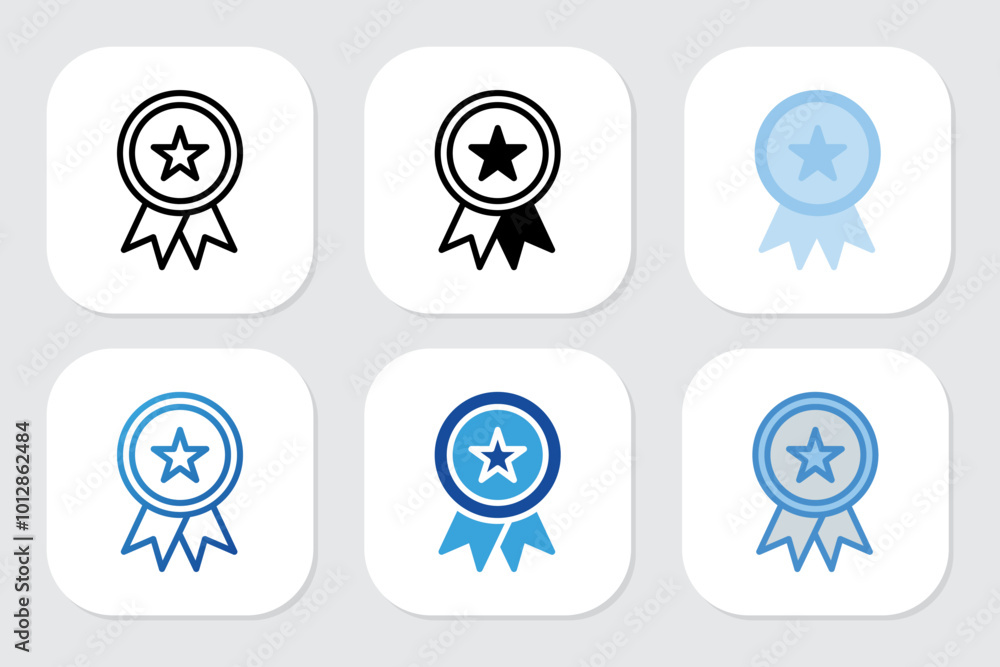 Badge icons with various design styles Badge icons with various design styles