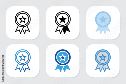 Badge icons with various design styles