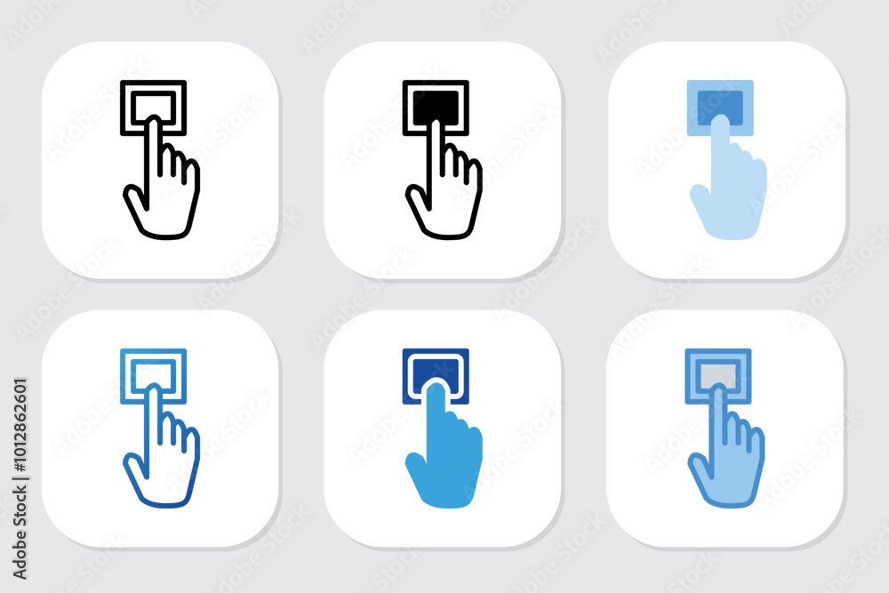 Finger icons with various design styles Finger icons with various design styles