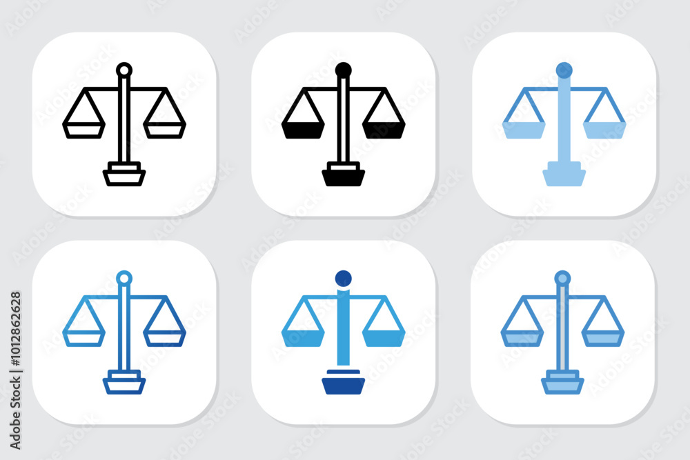 Scale icons with various design styles Scale icons with various design styles