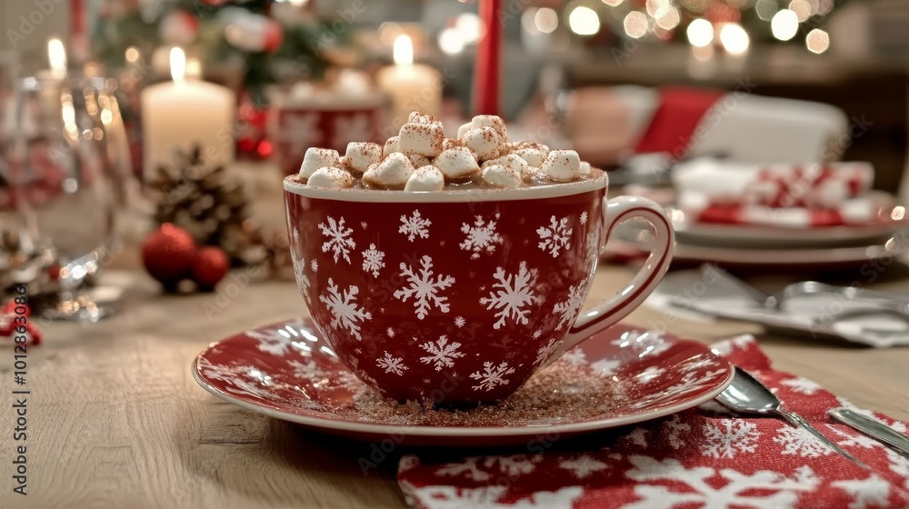 Delightful Hot Chocolate in a Festive Red Cup for the Perfect Winter Gathering Delightful Hot Chocolate in a Festive Red Cup for the Perfect Winter Gathering