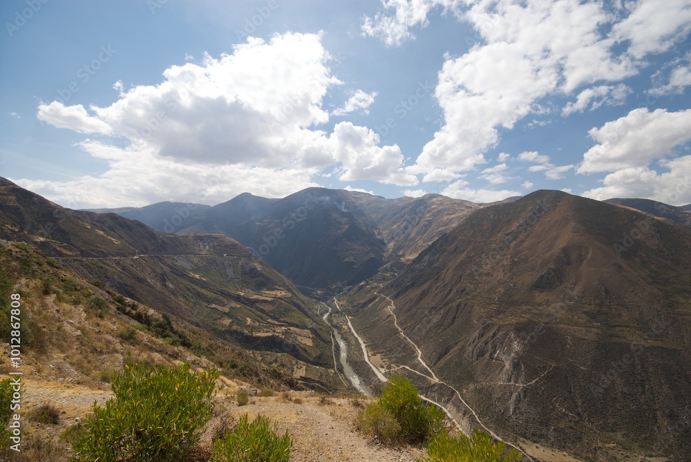 Naklejka premium Peru la Cima Pass , La Oroya , Santa Rosa de Ocopa Monastery , Huancayo 