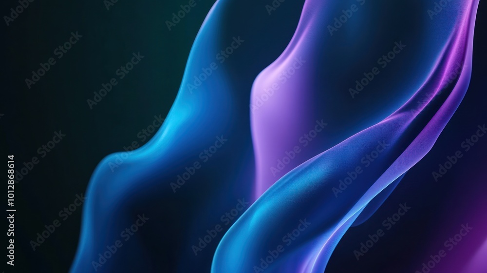 Abstract Blue and Purple Flowing Shapes Abstract Blue and Purple Flowing Shapes
