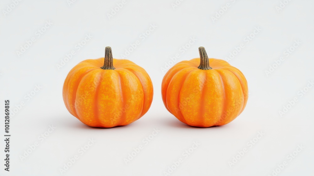 Two mini pumpkin isolated on white