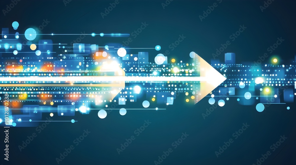 Digital Artwork of an Arrow Splitting Into Multiple Directions Digital Artwork of an Arrow Splitting Into Multiple Directions