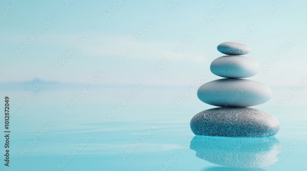 Zen Stones on Calm Waters Zen Stones on Calm Waters