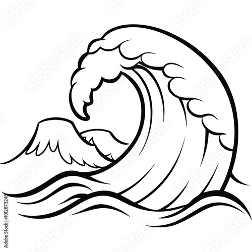 A tsunami vector silhouette