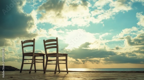 Two Chairs Facing the Sea