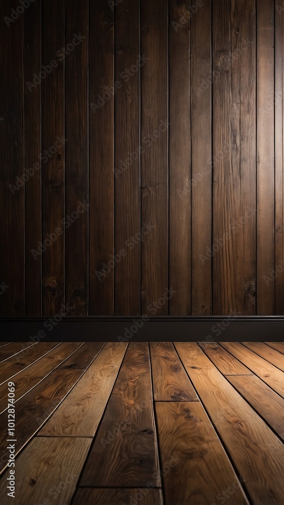 Naklejka premium Empty wood board on the wood room