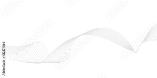 Abstract wavy lines flowing curve gradient color on transparent background. Abstract white background colorful lines. modern wavy stripes on white background isolated.	