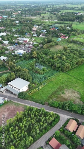 The aerial view of the city was breathtaking. Prakhon Chai is a district (amphoe) in the southern part of Buriram province. photo