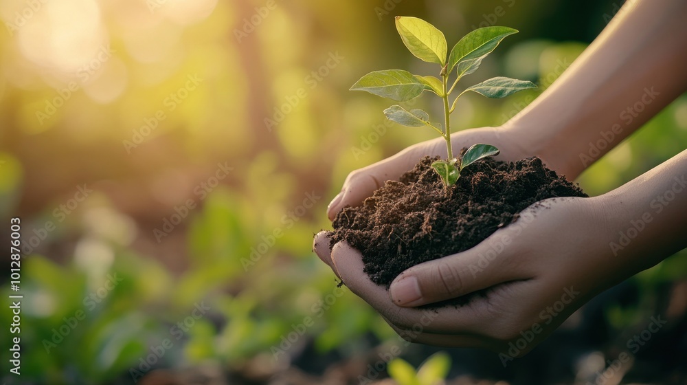 Fototapeta premium Hands Holding a Sprout
