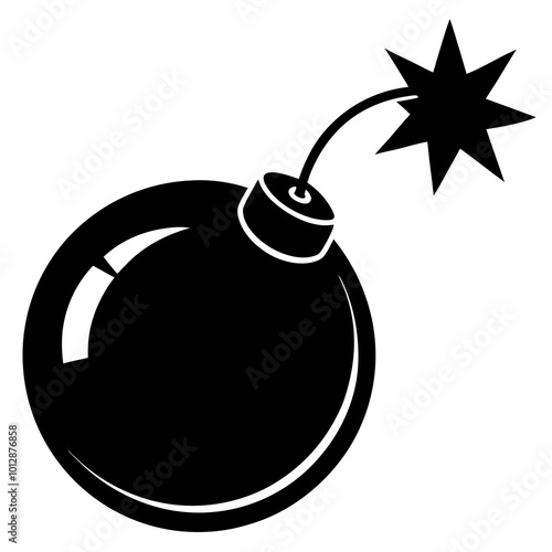 Bomb with burning wick set. Dynamite ball weapon flat element collection. Boom effect. Vector isolated on white.