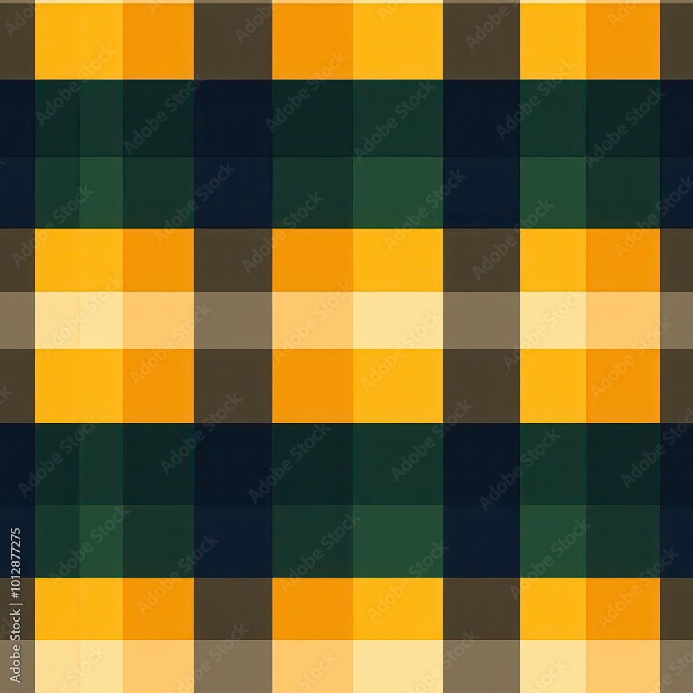 A vibrant, pixelated pattern featuring squares in yellow, green, and dark hues, resembling a modern plaid design. A vibrant, pixelated pattern featuring squares in yellow, green, and dark hues, resembling a modern plaid design.