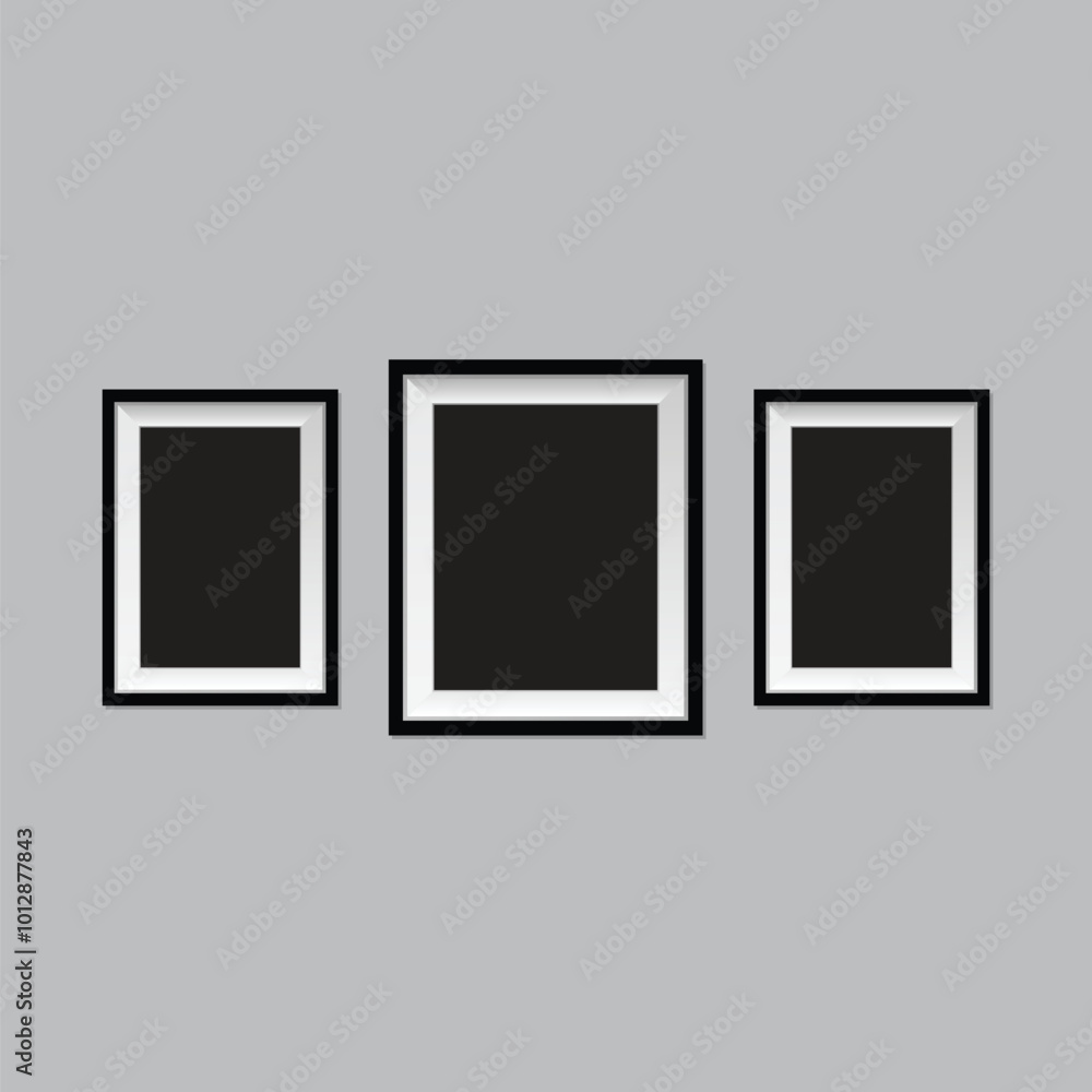 Photo frame on blue wall background Photo frame on blue wall background