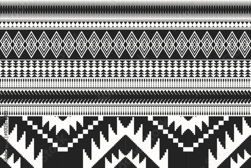 Ethnic geometric pattern, seamless pattern of the Navajo tribe. Native American ethnic. Seamless vector pattern ethnic, seamless Mexican rug, woven carpet. Folk embroidery, Bohemian, Aztec style.
