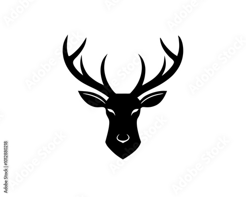 Vector deer head logo minimalistic animal logo illustration on white background