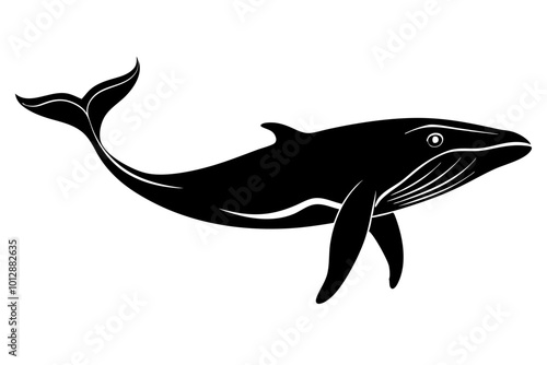 Ocean Majesty: Vector Whale Silhouette - Capturing the Grandeur and Grace of Earth's Largest Marine Mammals. whale illustration, whale vector.