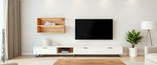 modern living room with fireplace