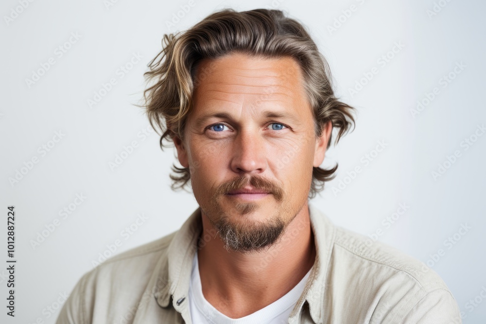 Portrait of a handsome man with beard and mustache looking at camera Portrait of a handsome man with beard and mustache looking at camera
