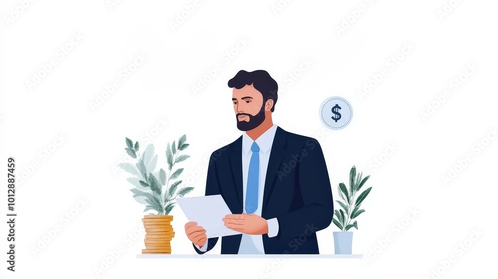 Businessman Analyzing Market Trends for Growth Opportunities Businessman Analyzing Market Trends for Growth Opportunities