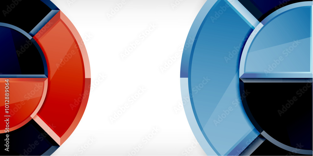 Abstract background - circles and round triangles with 3d effect. Vector Illustration For Wallpaper, Banner, Background, Card, Book Illustration, landing page Abstract background - circles and round triangles with 3d effect. Vector Illustration For Wallpaper, Banner, Background, Card, Book Illustration, landing page