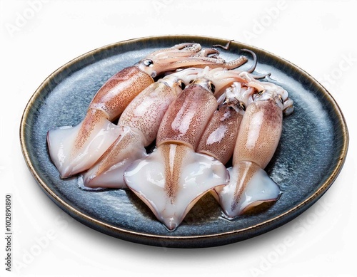 fresh squid isolated on white background photo