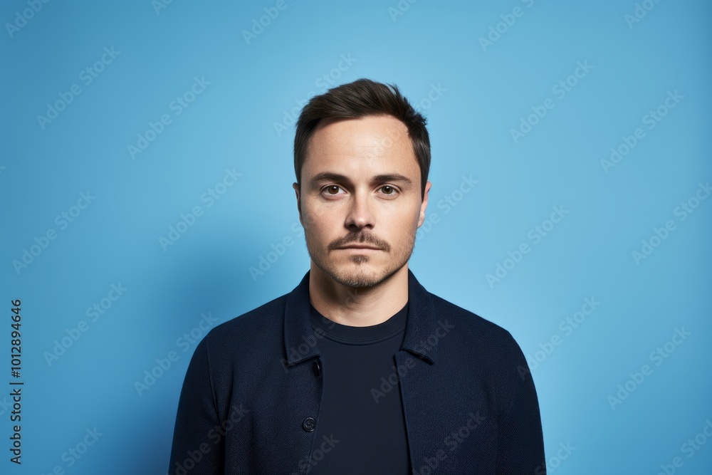 Portrait of a young man on a blue background. Studio shot. Portrait of a young man on a blue background. Studio shot.