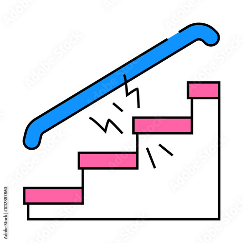 repair of steps hallways line icon vector. repair of steps hallways sign. isolated symbol illustration
