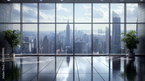 Modern Office View of New York City Skyline