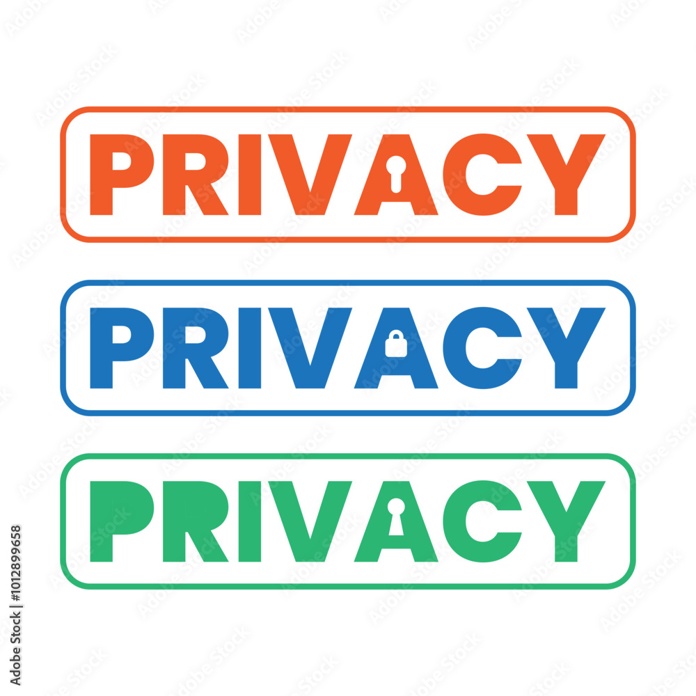 Privacy symbol or private sign vector. Privacy and lock vector logo. Eps10 vector illustration Privacy symbol or private sign vector. Privacy and lock vector logo. Eps10 vector illustration