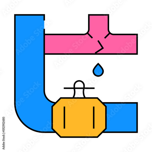 pipe repair line icon vector. pipe repair sign. isolated symbol illustration