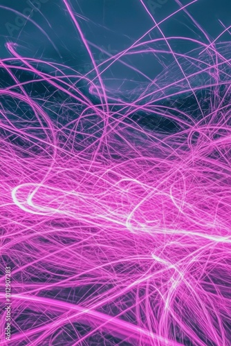 Abstract Purple and White Light Streaks photo