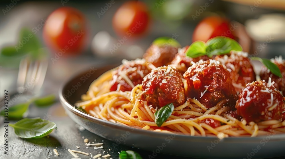 a plate of spaghetti with meatballs and sauce a plate of spaghetti with meatballs and sauce