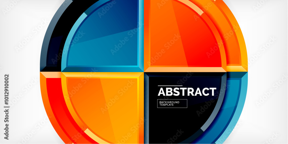 Obraz premium Glossy circles geometric background. Vector Illustration For Wallpaper, Banner, Background, Card, Book Illustration, landing page