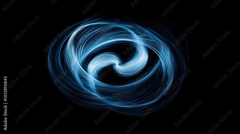 Abstract Blue Swirl on Black Background Abstract Blue Swirl on Black Background