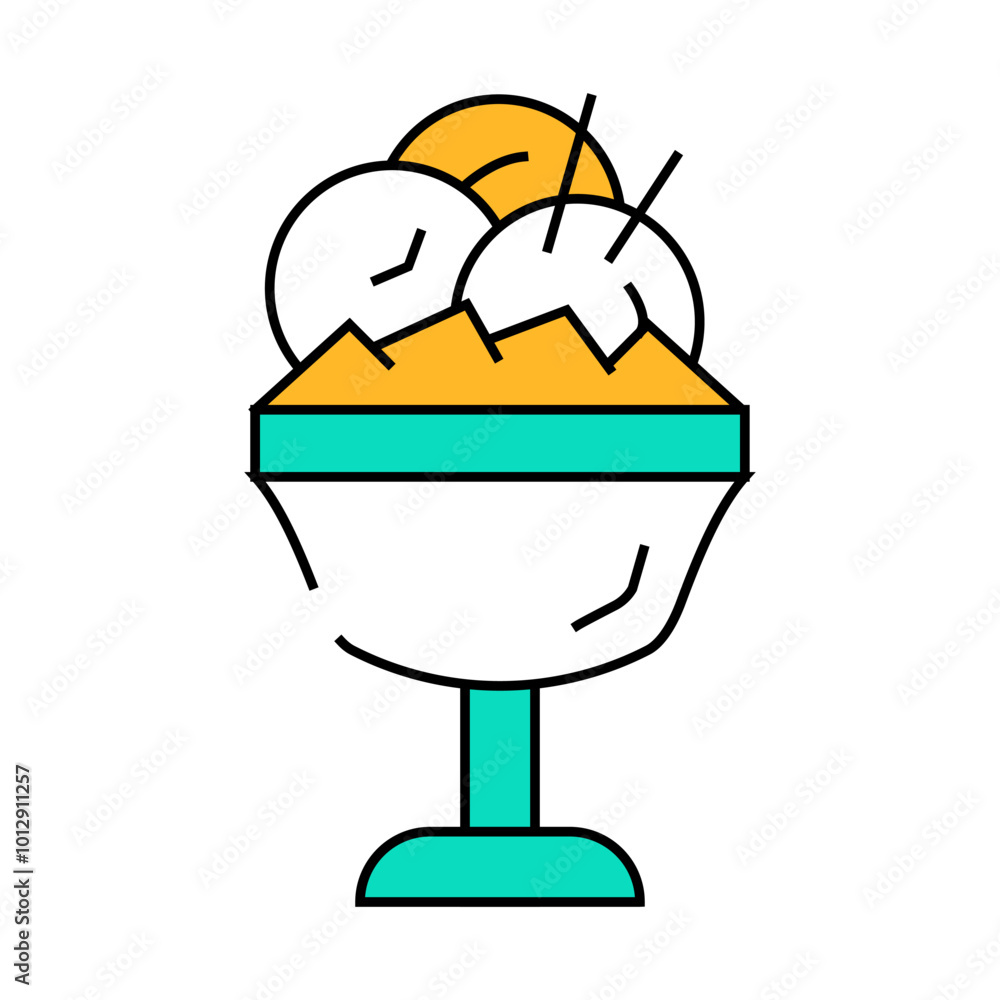 ice cream mango line icon vector. ice cream mango sign. isolated symbol illustration ice cream mango line icon vector. ice cream mango sign. isolated symbol illustration
