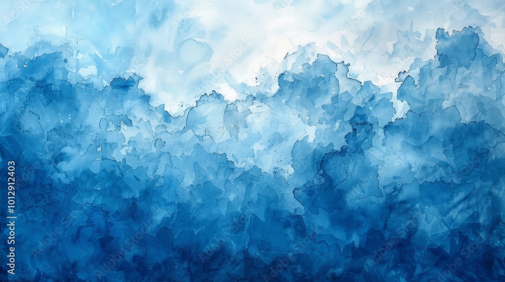 Abstract blue and white watercolor background with subtle gold accents. Abstract blue and white watercolor background with subtle gold accents.