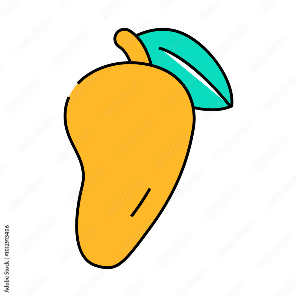 tropical fruit mango line icon vector. tropical fruit mango sign. isolated symbol illustration tropical fruit mango line icon vector. tropical fruit mango sign. isolated symbol illustration
